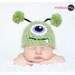 Newborn Green Monster Baby Hat Phototography Prop