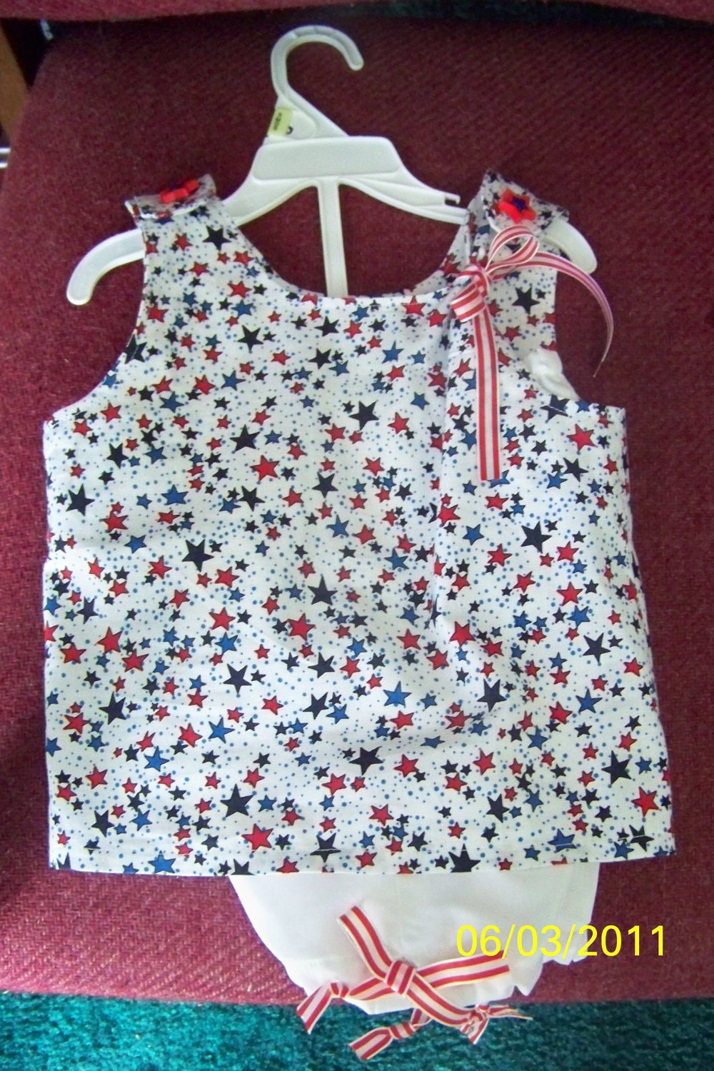 Baby girl memorial day, fourth of july capri set