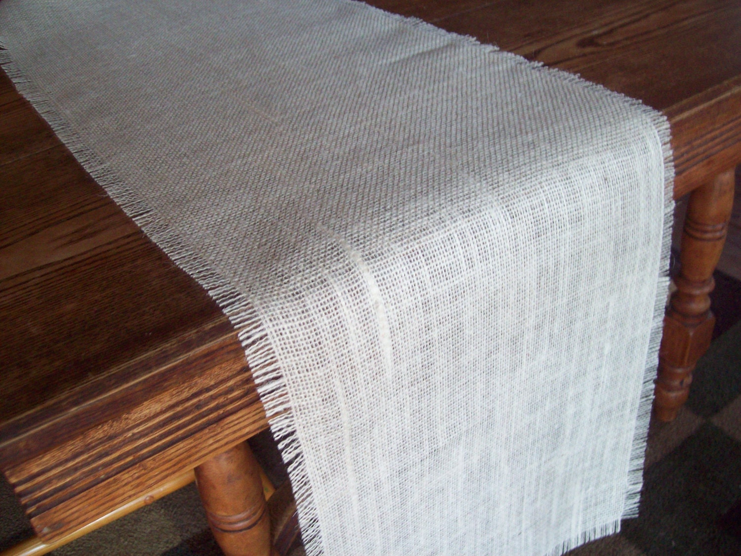 As Seen in Good Housekeeping Magazine - Burlap Table Runner 12 x 84 by North Country Comforts - Rustic Table Runner