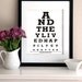 Anniversary Gift/Personalized Anniversary Gift( And they Lived Happily Ever After)Wedding Gift Print- Eye Exam Chart