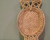 Vintage Woven Owl Trivet/Tray