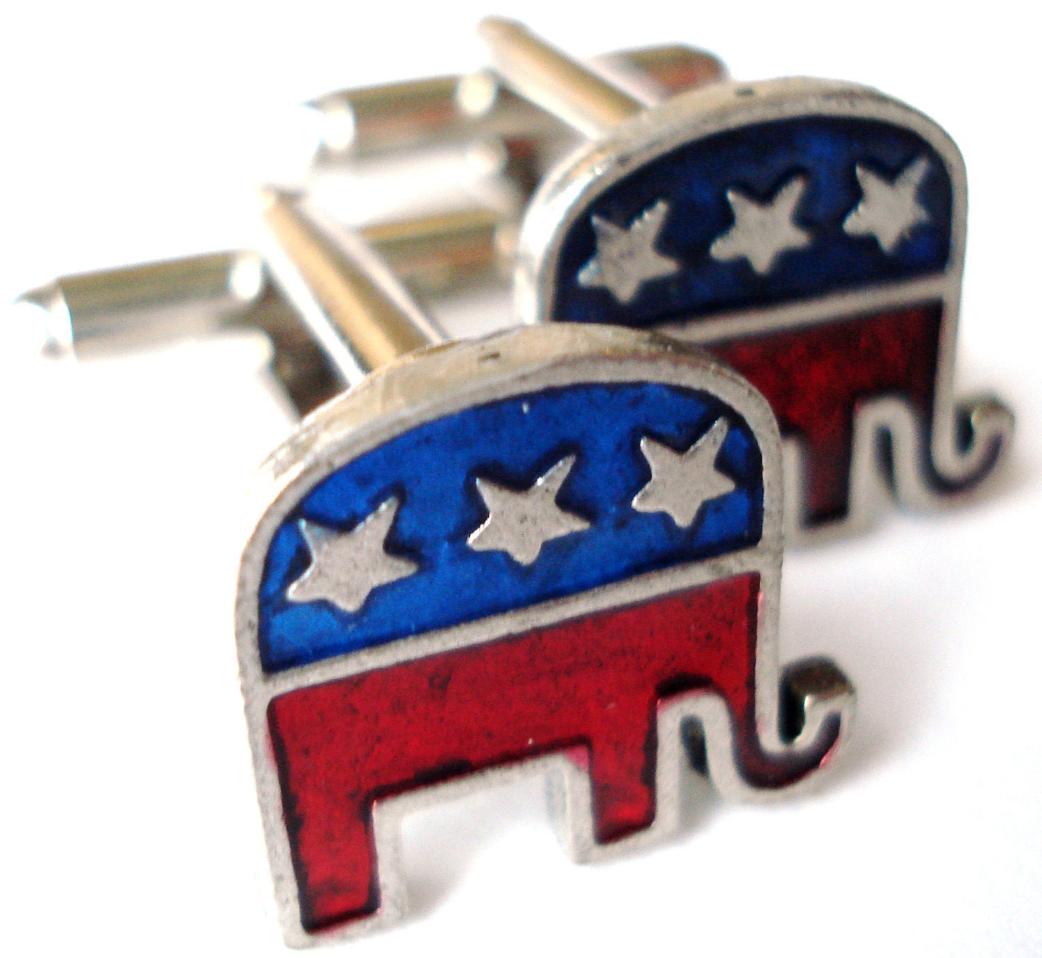 Republican Cufflinks Pair, On Sale Now, Gift Box Included, Unique Gift Idea, Silver Tone Setting, 100% Guaranteed