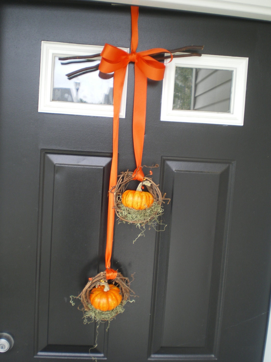 Custom Listing for rbartar-Primitive Fall Pumpkin Wreaths