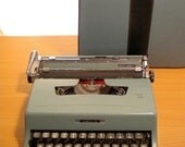 Vintage Typewriter Lettera 32 Olivietti Sky Blue Green Retro Office