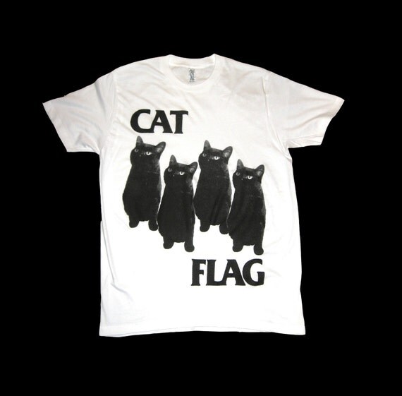 Black Flag CAT FLAG T Shirt Size LARGE
