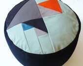 P.iii Geometric patchwork pouffe.