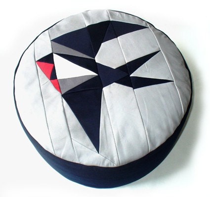 Origami Swallow Patchwork Pouffe