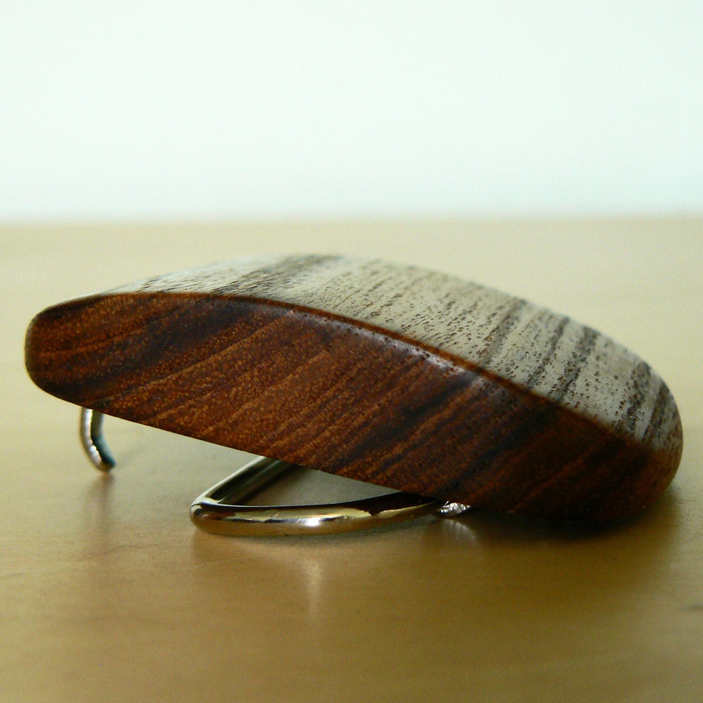 Wood Belt Buckle in Teak