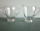 Vintage Cream and Sugar set crystal clear