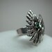 Owl Ring Emerald Green Rhinestones Silver adjustable womens great gift unique item