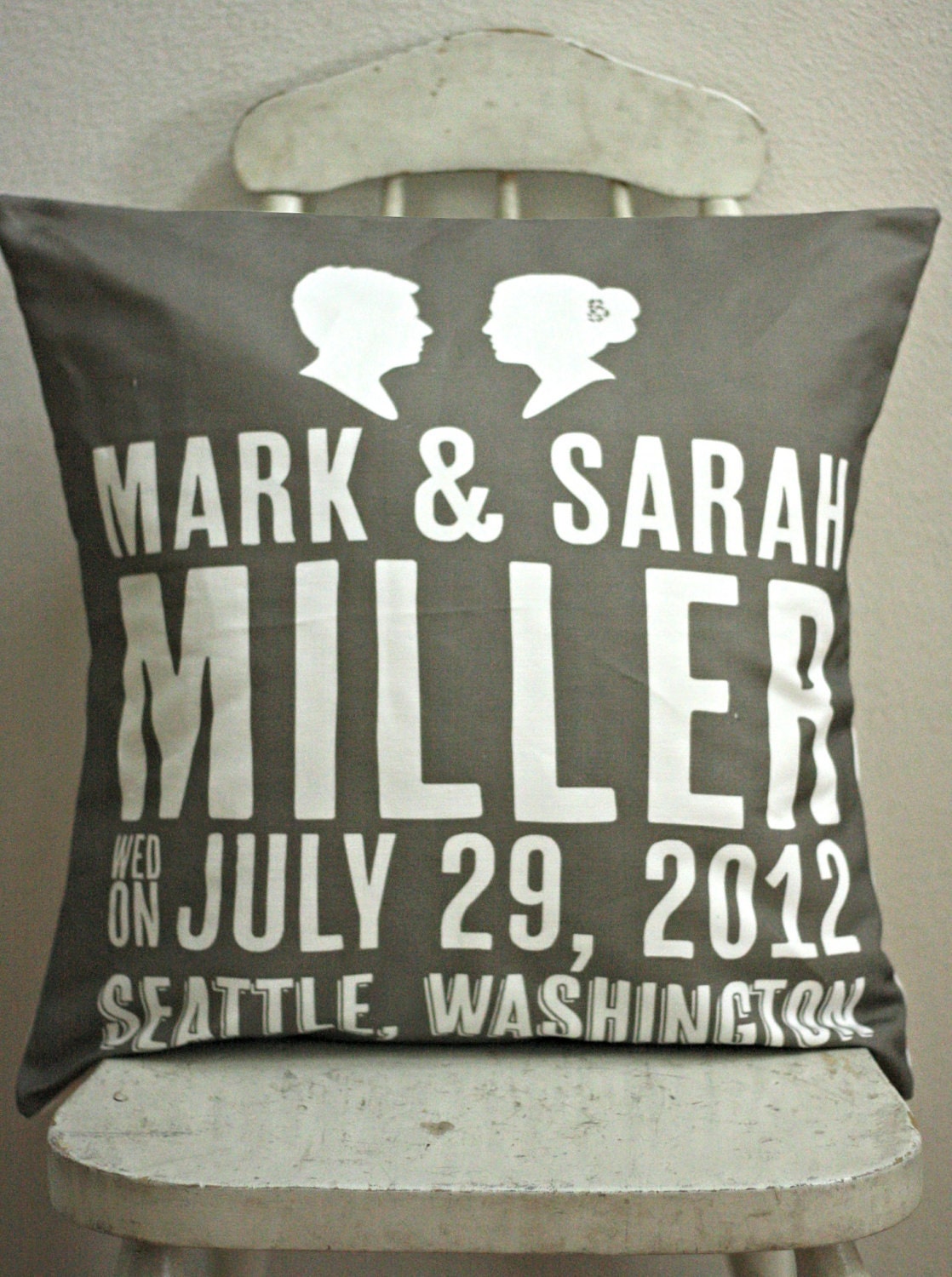 Custom Silhouette Couple Pillow - Made From Your Photos