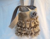Burlap Purse Burlap Bag with Ruffles