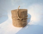 Burlap Ribbon  Stitched 3" wide Rustic Wedding Ribbon