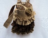Burlap Purse Burlap Bag Ruffled Tote Bag