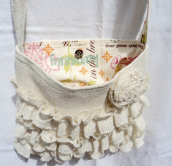 Crossbody Bag Burlap Purse Sling Bag Hobo Bag