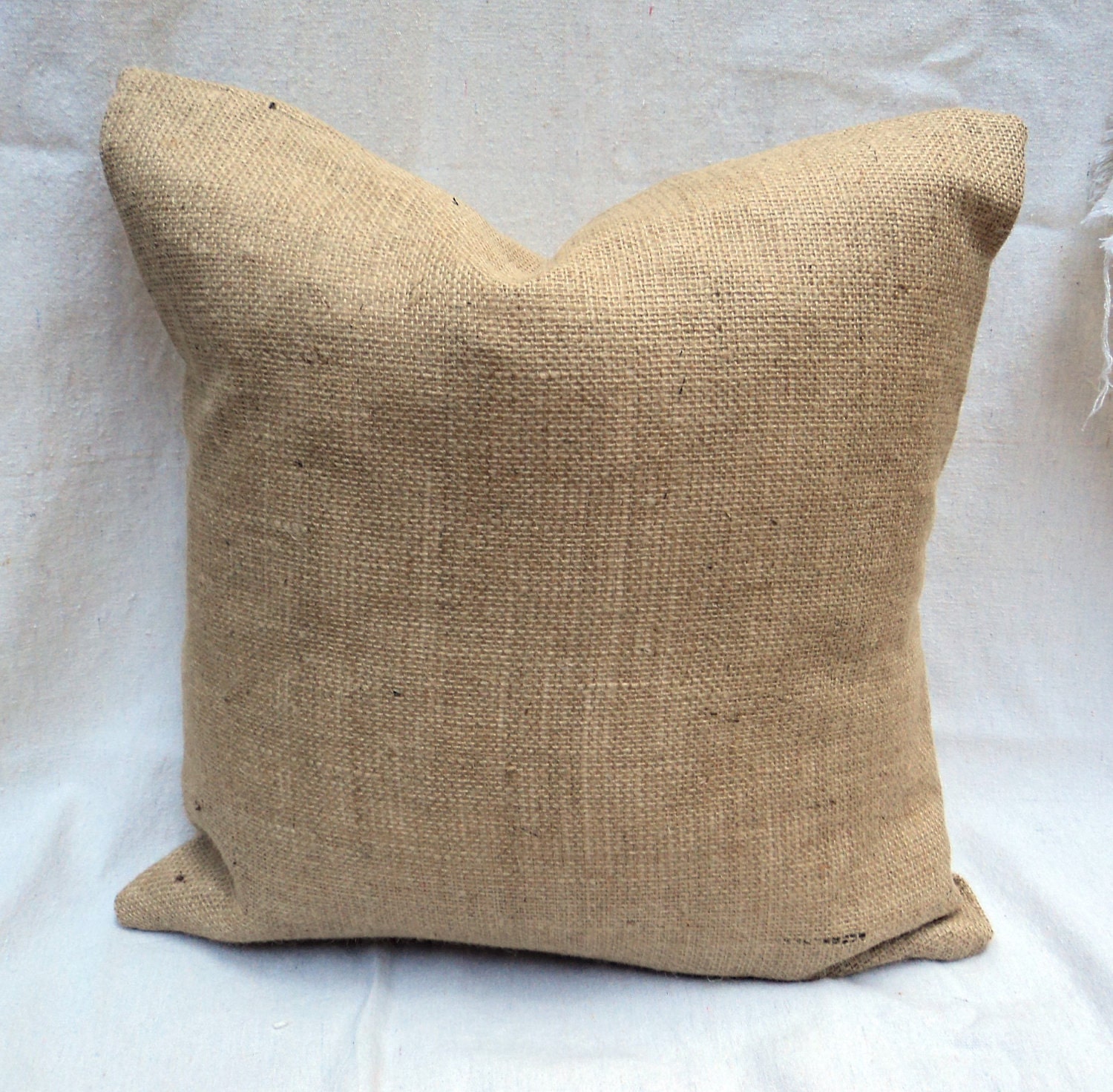 Burlap Pillow  Cover 16 x 16 Decorative Pillow