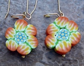 Orange Petunia Earrings