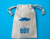 Mustache Muslin Bags /  It's a Boy / Set of 40