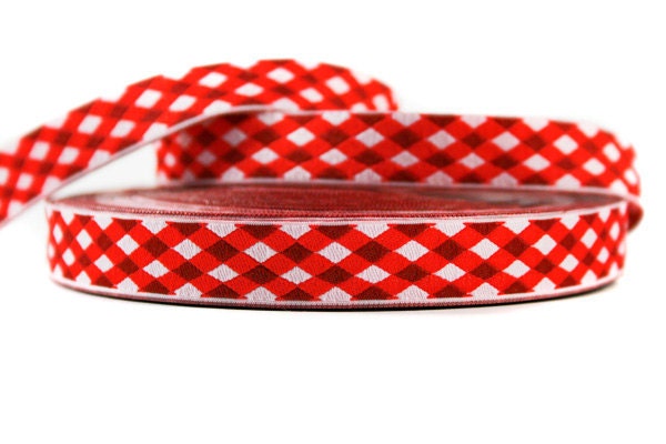 Jacquard Ribbon Red Gingham 3 m