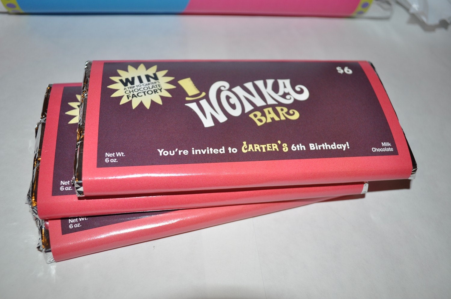 Invitation - Willy Wonka Chocolate bar and golden ticket Il_570xn