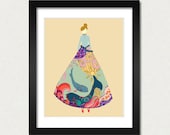 Art Illustration Print 8 x 10 the Pisces woman zodiac poster february sale buy 2 get 3