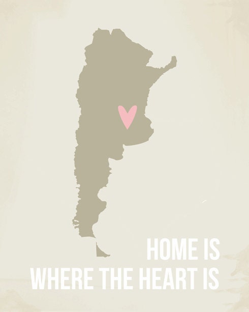Argentina Home is Art Print 8 x 10 inch Travel Map SALE buy 2 get 3