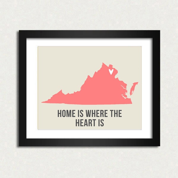 Virginia Home is 10 x 8 inch Travel Map I heart USA SALE buy 2 get 3
