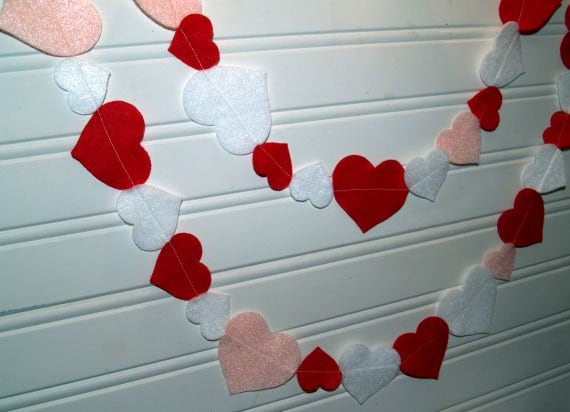 Valentine Heart Garland in Red Pink and White Felt Il_570xn