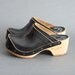 1970s vintage DEEP BLACK sturdy clogs 6 36