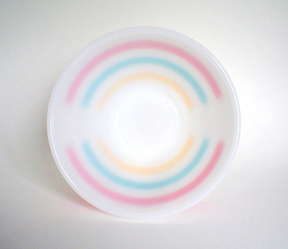 1950s Fire King Pastel Stripes / Colonial Grease Jar