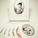Lot des 6 illustrations de Mademoiselle la fille loup / The 6 illustrations of Mademoiselle la fille loup