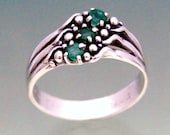 3BS Triple with Emeralds Size 8 1/2 -  Available for Immediate Shipment