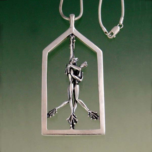 Ballroom Frog Necklace with 16" Cobra Chain