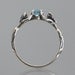 Two Mermaids Ring with Blue Topaz or Other Stone
