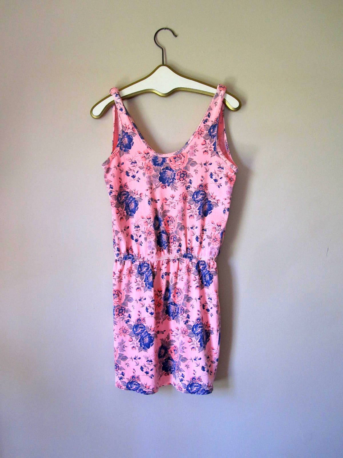S A L E  //  80's Pink Floral Tank Dress