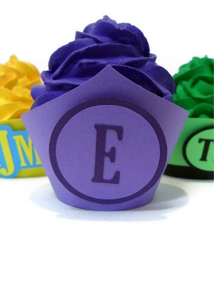 Monogram Cupcake Wrapper Layered - set of 12 Il_170x135
