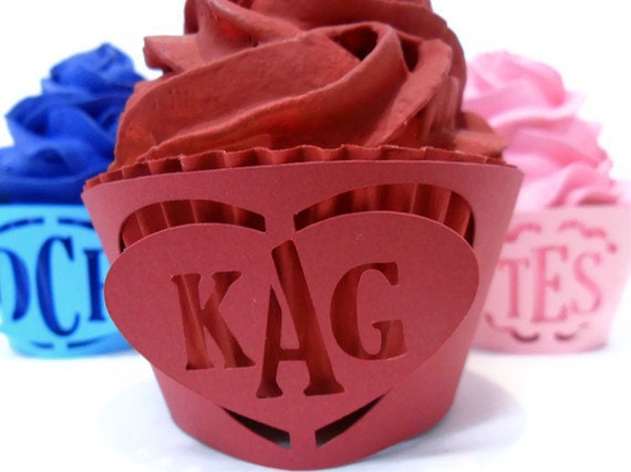 Monogram Cupcake Wrapper Heart - set of 12 Il_170x135