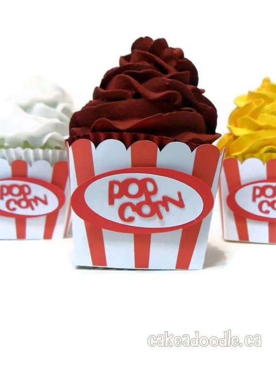 Popcorn Cupcake Wrappers - Set of 12 Il_570xn