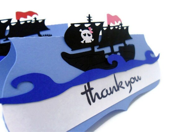 Pirate Ship Bag Toppers - Set of 6 Il_570xn