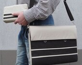 Laptop bag - padded - POCKET with zipper - Water Resistant LINING - detachable WALLET padded - can be any color / any size