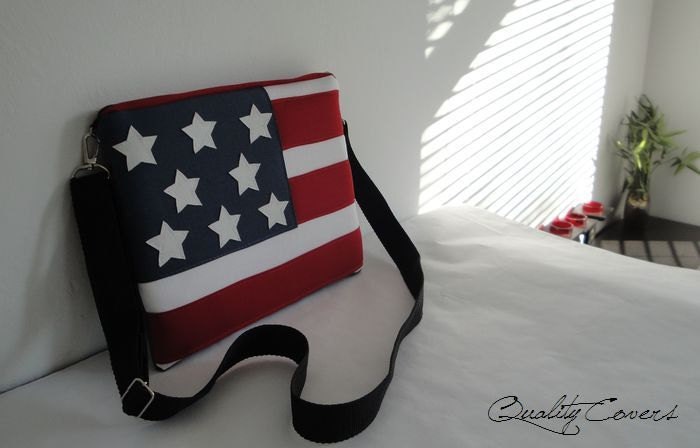 iPad 2 bag - SUPER padded 7 mm - WOOL / Cotton fabric - Water Resistant lining - zipper Pocket