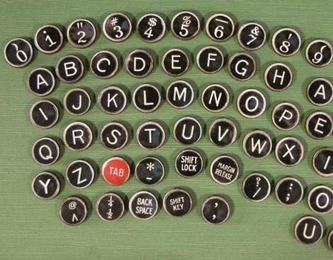 Typewriter Cufflinks-Personalized wooden black keys- All letters available.