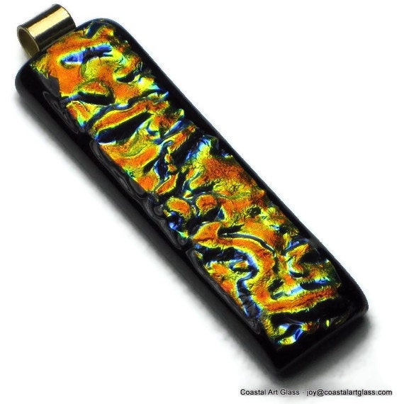 Art Glass Pendant Necklace Fire Flame Burns