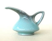 Royal Gouda Mini Ewer Pitcher Vase Art Pottery Holland Turquoise Decor 2" Tall