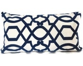 Iman Cobalt Blue Trellis  Decorative Pillow Cover  Lumbar pillow