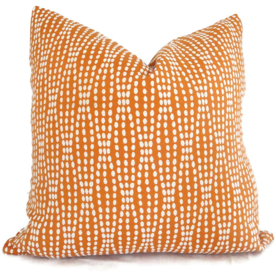 Orange and White Reversible Dot Decorative Pillow Cover, Accent Pillow, Throw Pillow