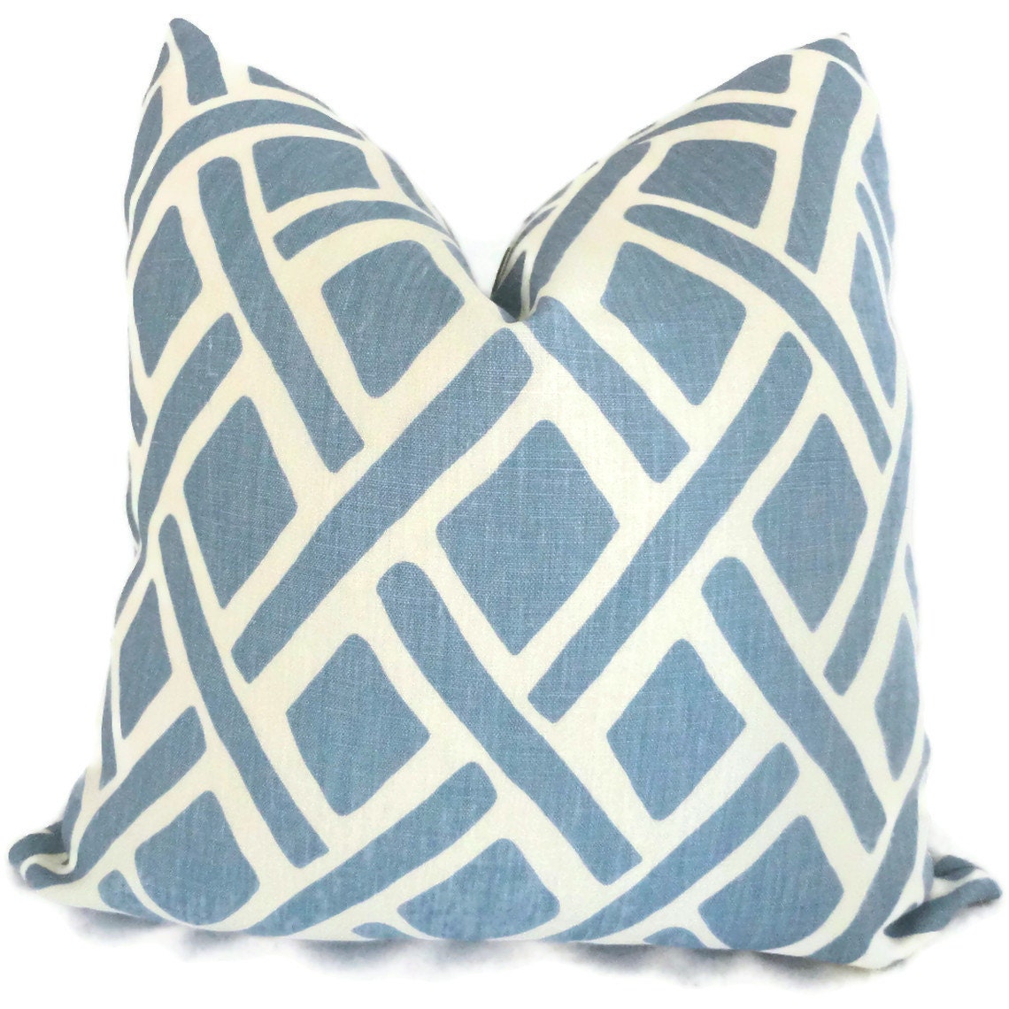 Kravet Blue Trellis Decorative Pillow Cover 18x18, 20x20, 22x22 or lumbar