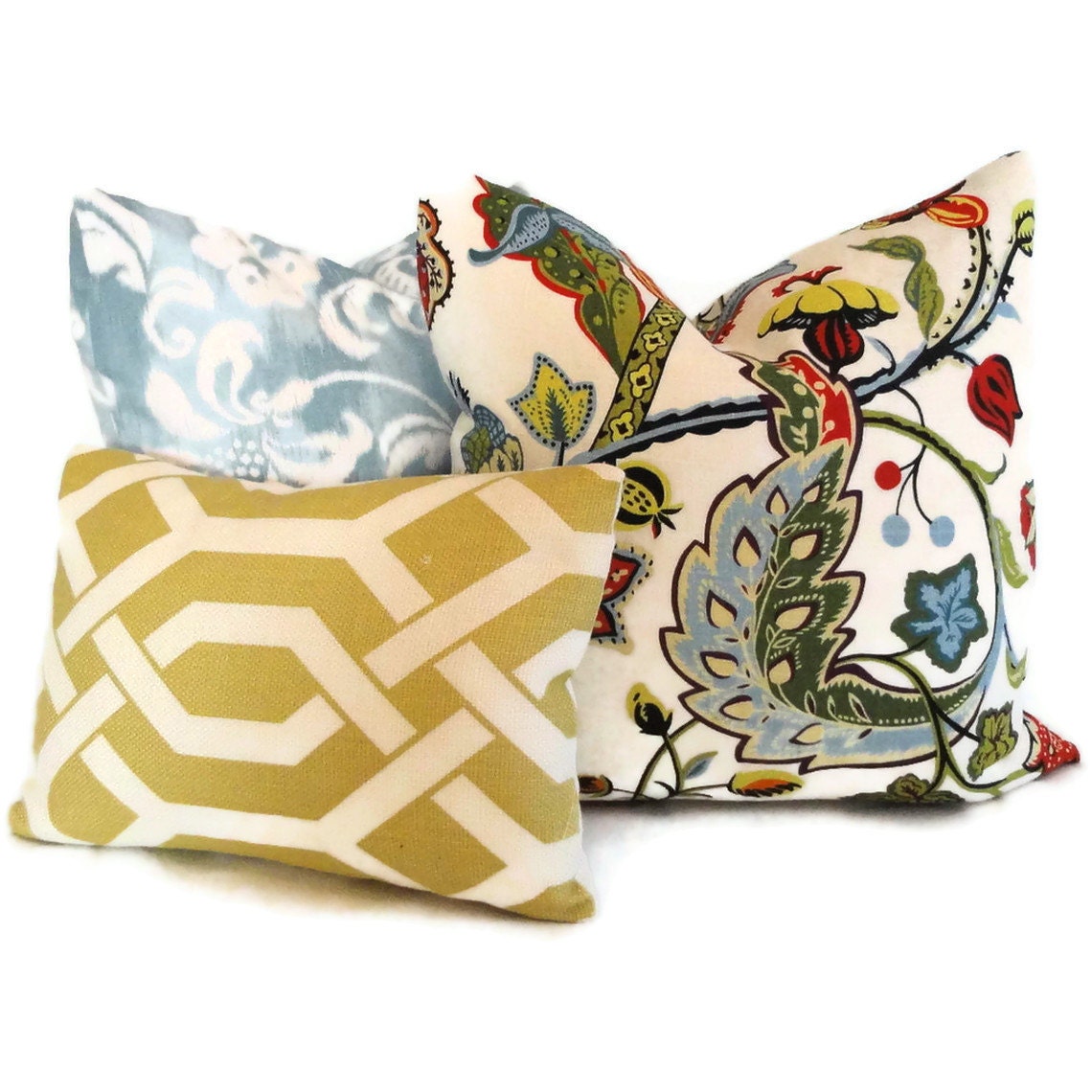 Chartreuse Green Trellis Decorative Pillow Cover 18x18, 20x20, 22x22