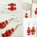 Crystal Earrings Dangle Red Swarovski Bead Capped Barrel