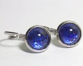 Mlle Violette de Bleu Nail Polish Lever Back Earrings